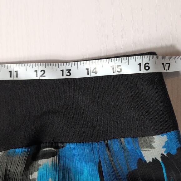 JM Collection Women’s Size 16 Blue Chiffon Midi Skirt Lined Flowy High Low Hem - Picture 5 of 8